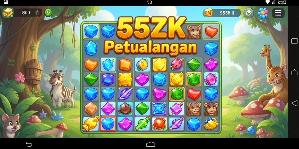 Tampilan gameplay 555ZK yang seru dan penuh warna.