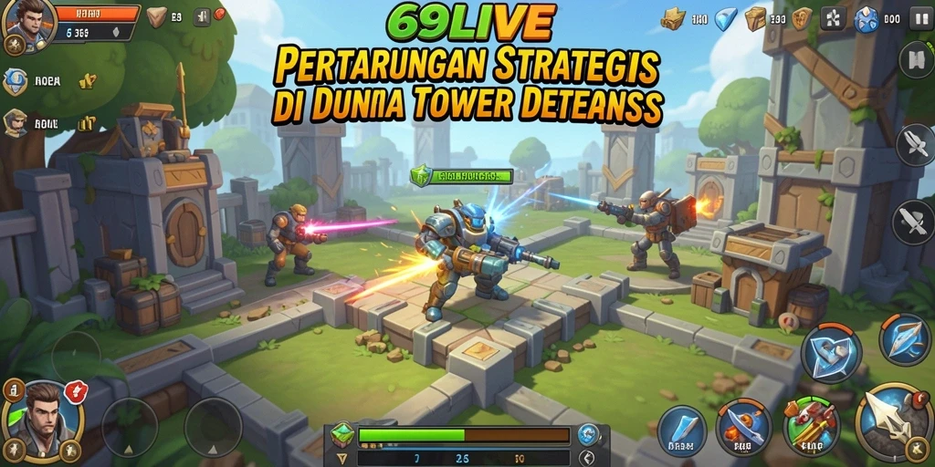 Gameplay menegangkan dalam 69LIVE Tower Defense dengan strategi pertahanan yang cerdas.
