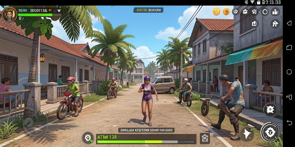 Tangkapan layar utama ATM138 yang menampilkan gameplay simulasi yang menarik.