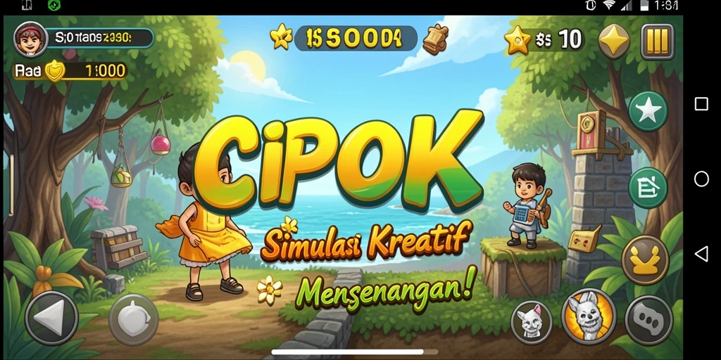 Tangkapan layar menunjukkan gameplay interaktif dan menarik di dalam CIPOK.