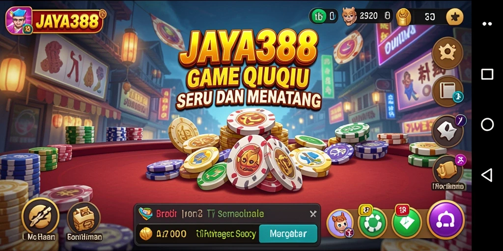 Screenshot gameplay JAYA388 dengan tampilan kartu QiuQiu.