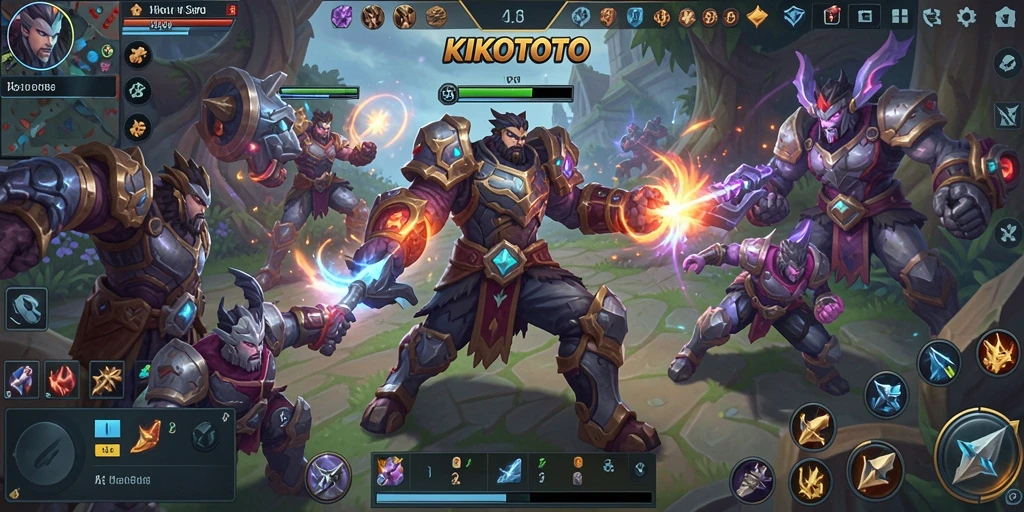 Tangkapan layar KIKOTOTO menampilkan aksi seru dalam pertarungan MOBA.