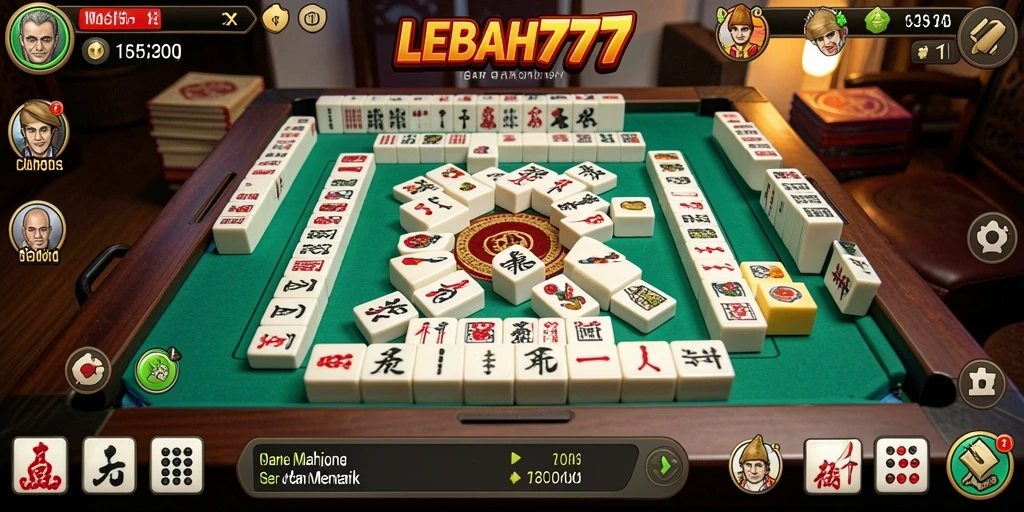 Gambar gameplay <strong>LEBAH777</strong> dengan tampilan ubin Mahjong yang menarik.