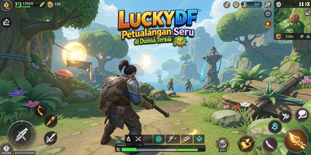 Tampilan epik gameplay LUCKYDF dalam dunia terbuka!