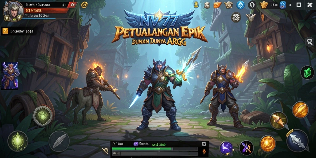 Tampilan gameplay NV77 yang menampilkan pertarungan epik dalam dunia ARPG.