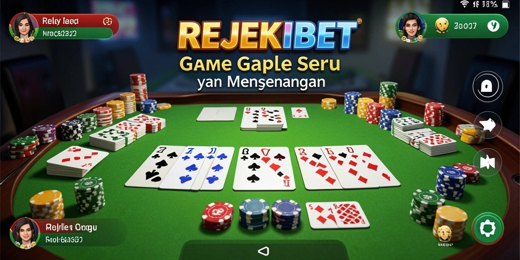 Screenshot gameplay REJEKIBET menampilkan aksi seru gaple.
