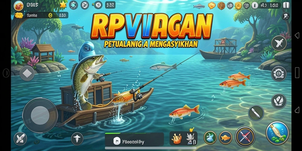Tangkapan ikan besar di tengah lautan dengan gameplay yang menarik.