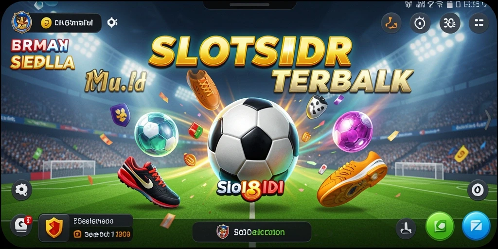 Gameplay SLOTSIDR menampilkan kombinasi simbol sepak bola yang menggairahkan.