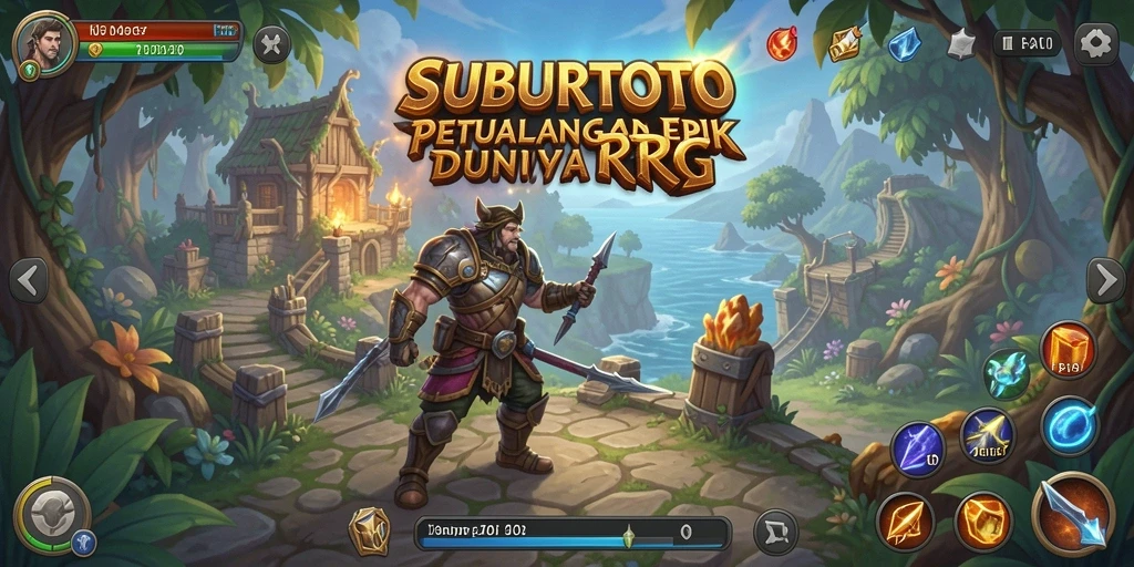 Screenshot dari SUBURTOTO menampilkan aksi seru dalam pertempuran RPG.
