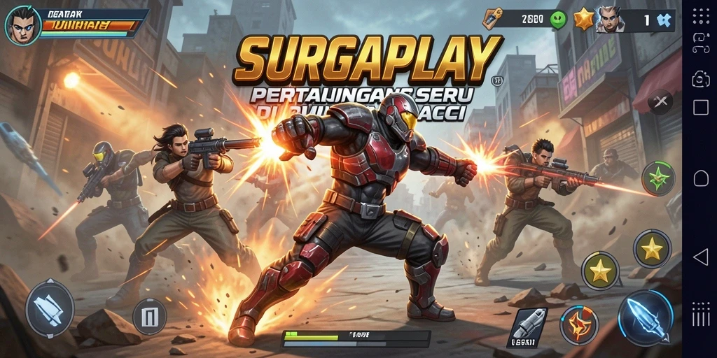 Screenshot gameplay SURGAPLAY menunjukkan aksi pertarungan yang mendebarkan.